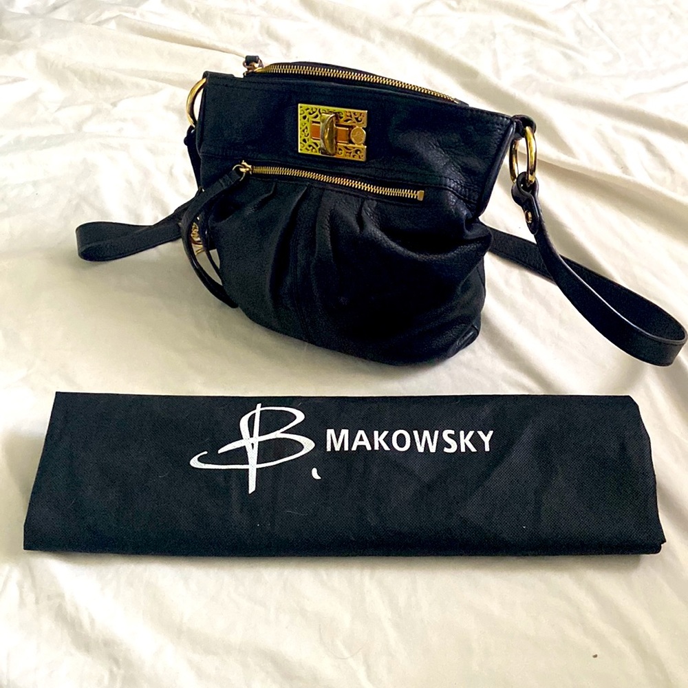 B. Makowsky Cross Body Bag Real Leather